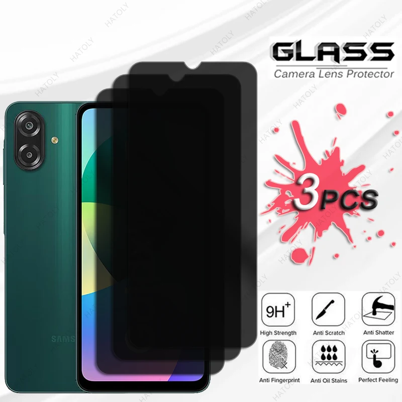 For Samsung Galaxy F07 Glass 4PCS Glass Privacy Screen Protector For Samsung M07 A07 Glass Camera Lens Protector Anti-spy Glass - Image 4