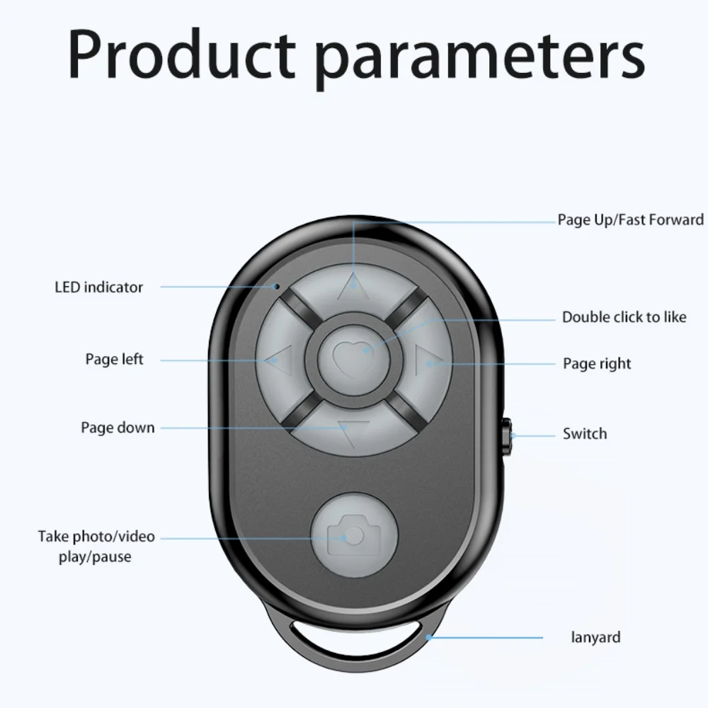 Bluetooth Remote Control for iPhone Xiaomi Android iOS Phones Selfie Stick Wireless Shutter Portable Phone Camera Controller - Image 6