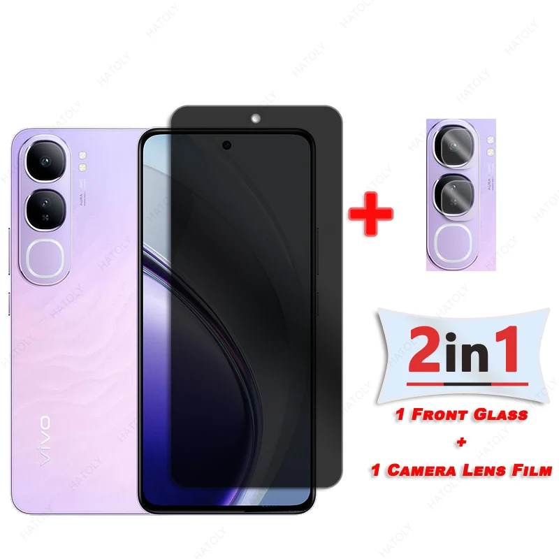 Privacy Screen Protector For vivo Y200 4G Glass For vivo Y200 5G Asia Tempered Anti Glare Glass Camera Lens Film Anti-spy Glass