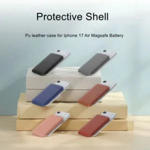 Multi-colour pu leather for iphone 17 air Magnetic Magsafe External Battery Protective Case for Apple Portable Power Bank